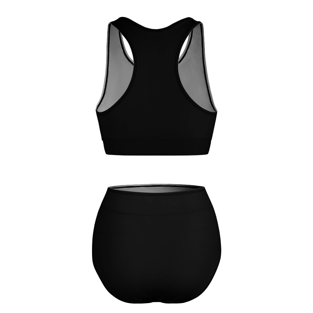high waist 2 piece black swim suits for ladies in Dubai