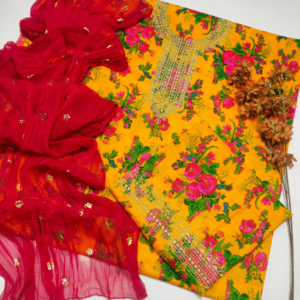 Ladies Lawn Suits Pakistan, 3 Pc Unstitched Embroidery Dress