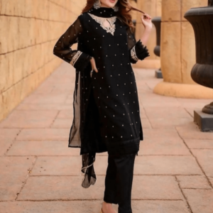 Three Piece long sleeve dress for women with Chiffon Dupatta in UAE